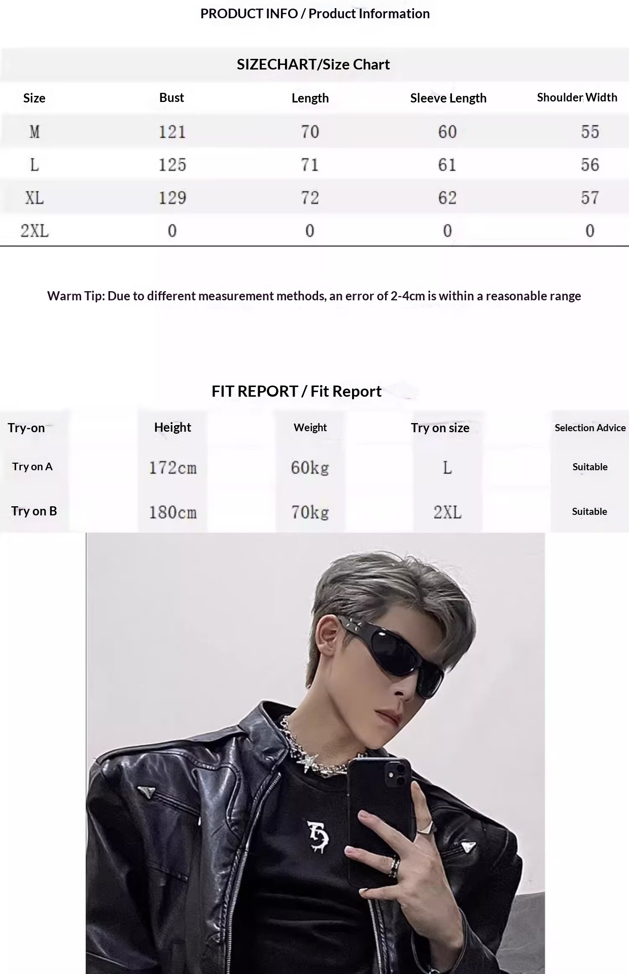 Kurze, gepolsterte Schulterpartie für Herren, trendige, hochwertige Motorrad-Lederjacke im europäischen und amerikanischen Streetstyle mit Stehkragen_voghion.com