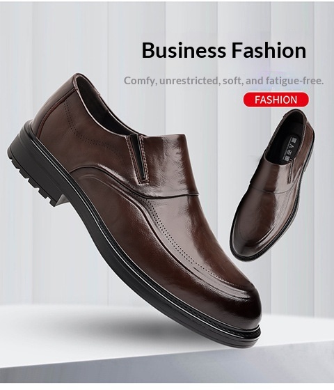 Mocassins souples britanniques Voyage Voyage Black pour hommes âgés, en cuir véritable, style Derby, élégants et décontractés, parfaits pour les affaires._voghion.com