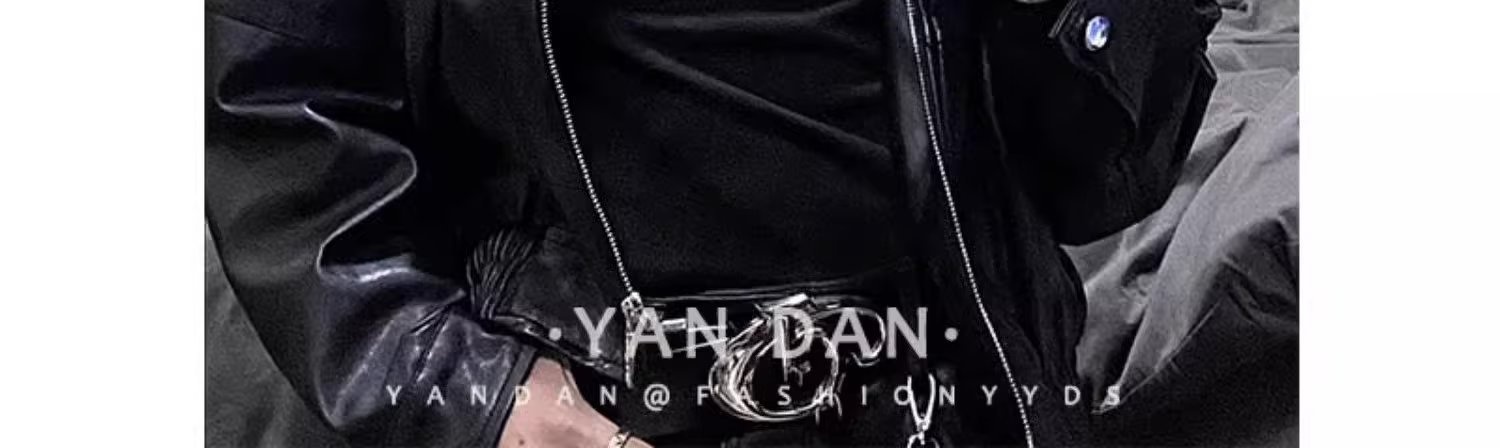 Kurze, gepolsterte Schulterpartie für Herren, trendige, hochwertige Motorrad-Lederjacke im europäischen und amerikanischen Streetstyle mit Stehkragen_voghion.com