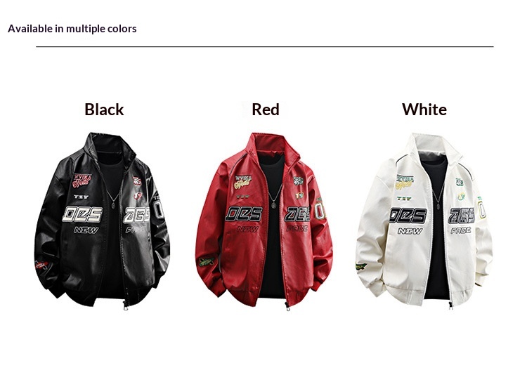 Giacca da motociclista da strada in pelle PU da uomo PU9901, stile retrò hip-hop europeo e americano, pesante_voghion.com