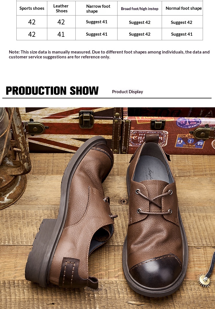 Voyage Purely Handmade Genuine Big Toe Casual Leather For Men Japan Style American Patch Trendy Work Shoes_voghion.com