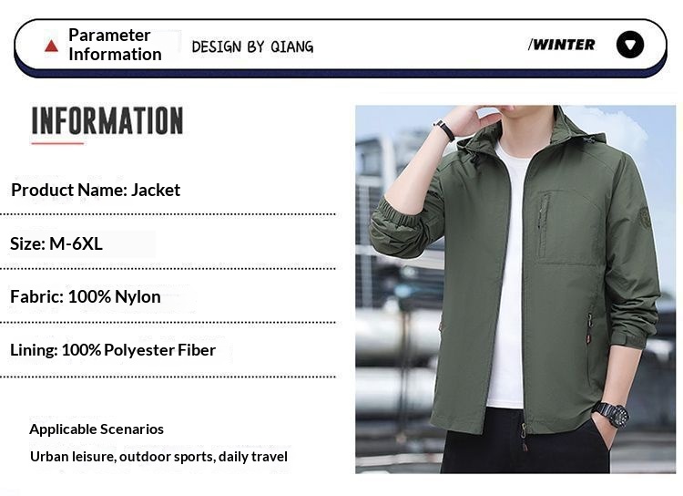 ragazzo Ragazzo Giacca Casual Larga Cappotto Giacca a Vento Staccabile Nuovo Cappuccio Antivento Abbigliamento da Uomo per Esterni Stagione Autunnale_voghion.com