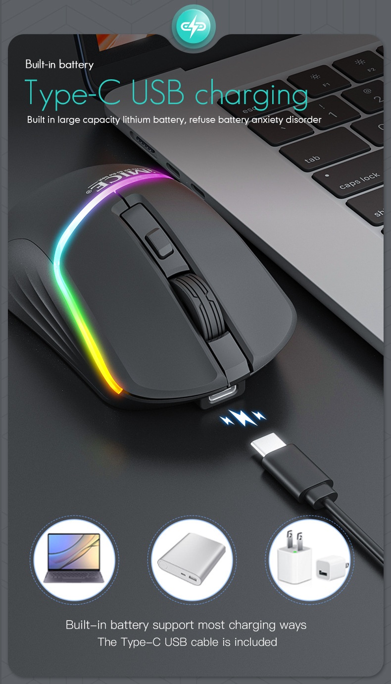 Digitex Digitex IMICE Factory Direct Supply Cross-Border Bluetooth Dual-Mode 6 Button RGB Rechargeable Silent Type-C Wireless Gaming_voghion.com