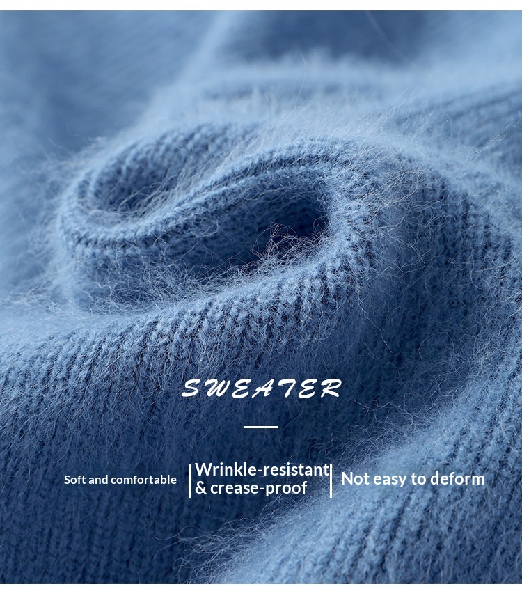 boy Boy Boy Boy Autumn Winter New Thickened Loose Men's Half Turtleneck Zipper Cardigan Casual Wool Knitted Sweater Jacket_voghion.com