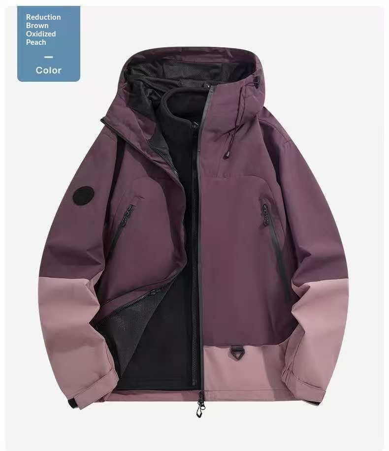 ragazzo Ragazzo 2025 Autunno Inverno Nuovo 3 in 1 Giacca da sci impermeabile antivento staccabile da uomo da donna_voghion.com