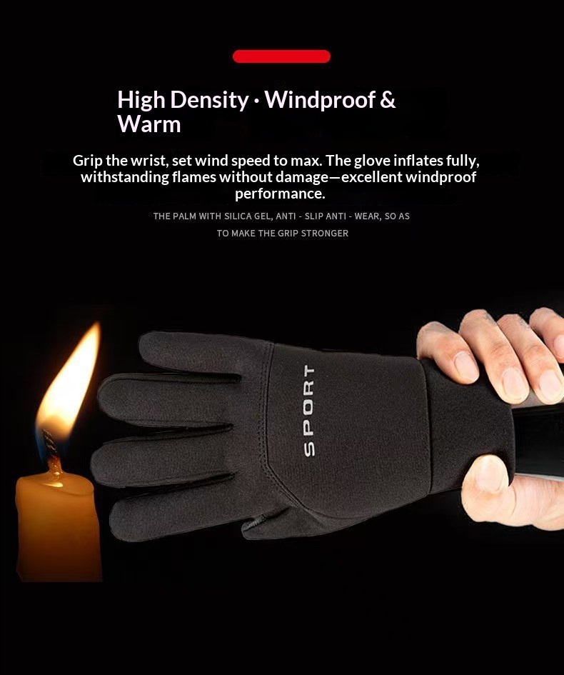 boy Boy Boy Outdoor Warm Gloves For Men, Autumn And Winter, Cycling Sports, Full Two Finger, Windproof, Waterproof, Cold Resistant,_voghion.com