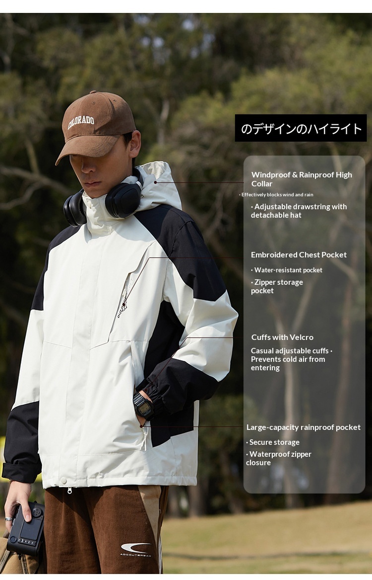 boy Boy Custom Workwear Mountain Series Outdoor 3-in-1 Down Liner Windproof Waterproof Warm Thickened Hiking Jacket_voghion.com