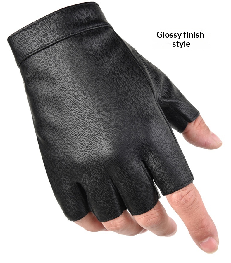 Guanti da ciclismo invernali in pelle PU con dita mezze tattiche da uomo, impermeabili, antiscivolo, foderati in pile, caldi, per esterni, da ragazzo Boy Boy_voghion.com