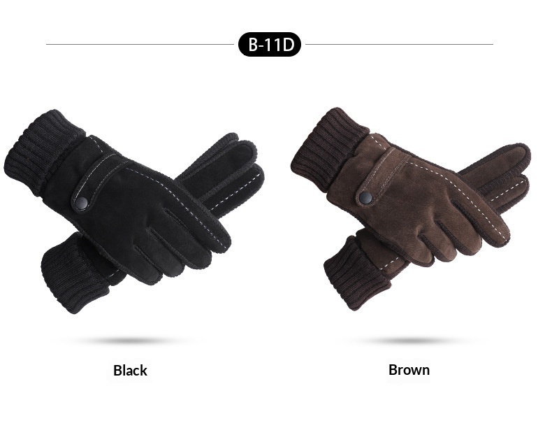 boy Boy Boy Pigskin Gloves Men Winter Fleece Lined Thickened Warm Motorcycle Riding Electric Bike Anti-Slip Outdoor Skiing_voghion.com