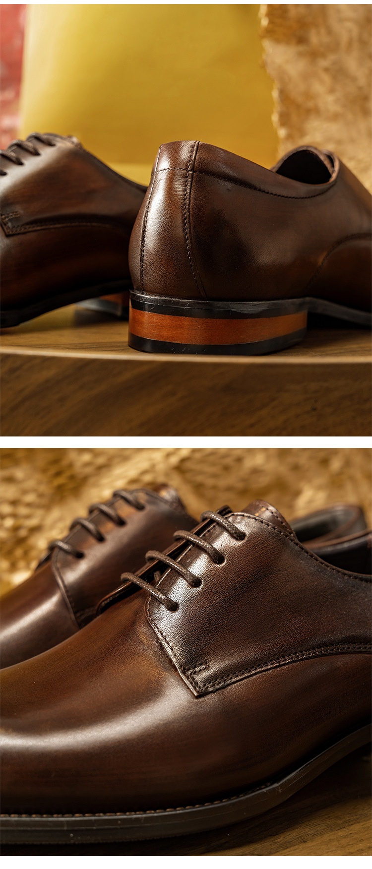 Scarpe derby da uomo in pelle di vacchetta con lacci, stile britannico, formali, da cerimonia, casual, da lavoro, da lavoro, da lavoro, da sposa, da lavoro ..._voghion.com