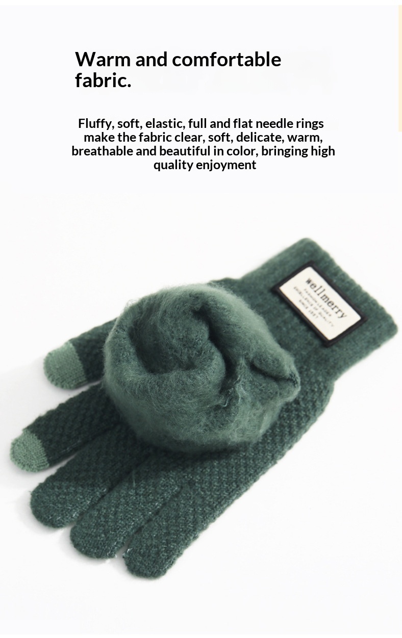 Guanti da ciclismo invernali in pile foderati, spessi, stile coreano, resistenti al freddo, con touchscreen, caldi, in maglia, per uomo e donna_voghion.com