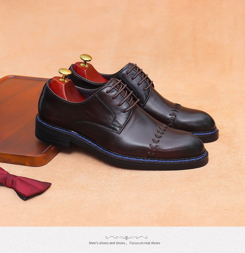 Voyage Hochwertige, handgefertigte Herren-Schnürschuhe aus Rindsleder – elegante Derby-Schuhe mit drei Gelenken_voghion.com