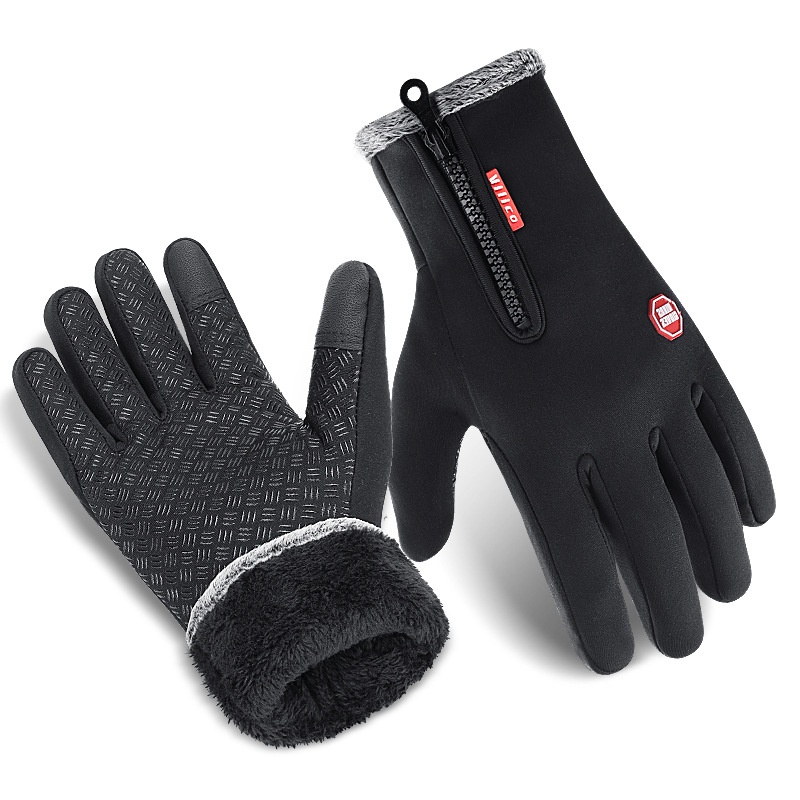 Jungen Outdoor Winddichte Winter Fleecegefütterte Dicke Warme Unisex Sport Fahrradfahren Ski Touchscreen Rutschfest Handschuhe_voghion.com