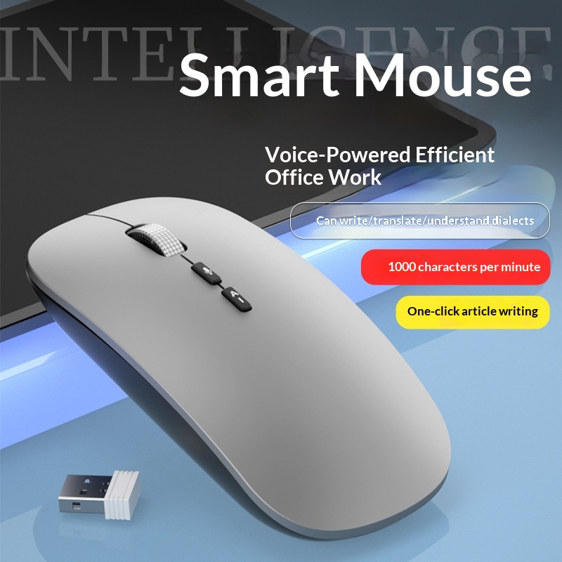 Souris sans fil Bluetooth Digitex, rechargeable, silencieuse et sans bruit, pour ordinateur portable, tablette, bureau à domicile, saisie vocale._voghion.com