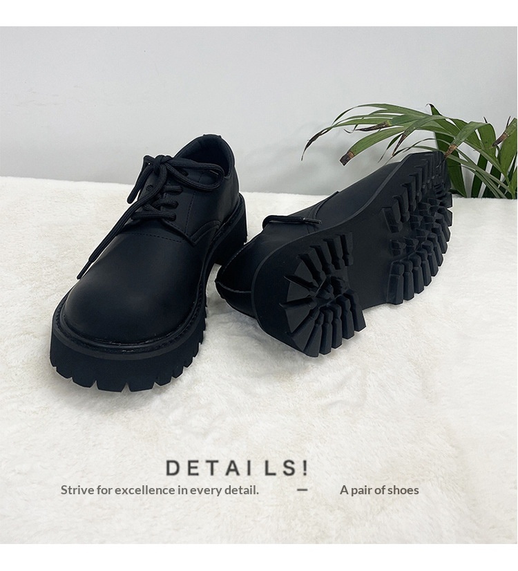 Voyage Voyage Britischer Stil Leder 2025 Frühling Herbst Unisex Runde Zehenpartie Schnürschuhe Retro Derby Loafer Dicke Sohle Bequem_voghion.com