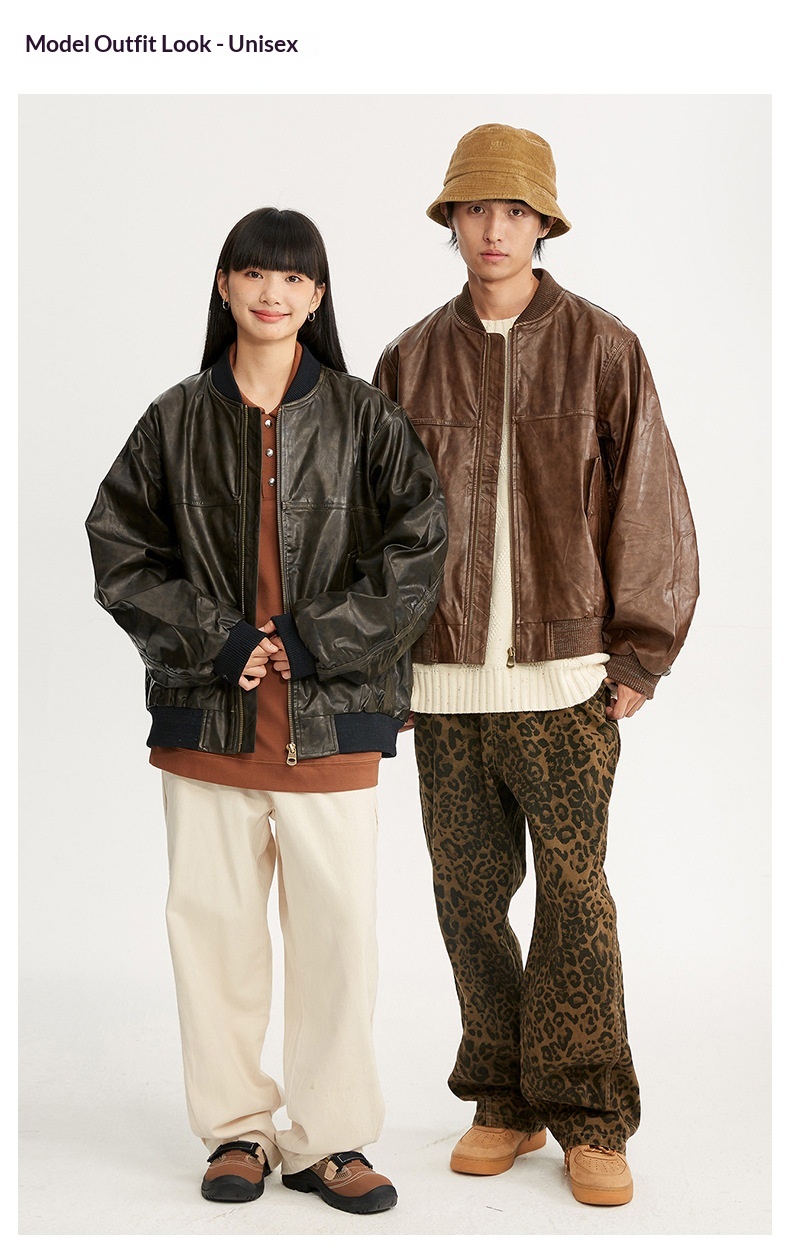 Giacca da motociclista in pelle nera stile retrò americano High Street da ragazzo, stile coppia, cappotto alla moda_voghion.com