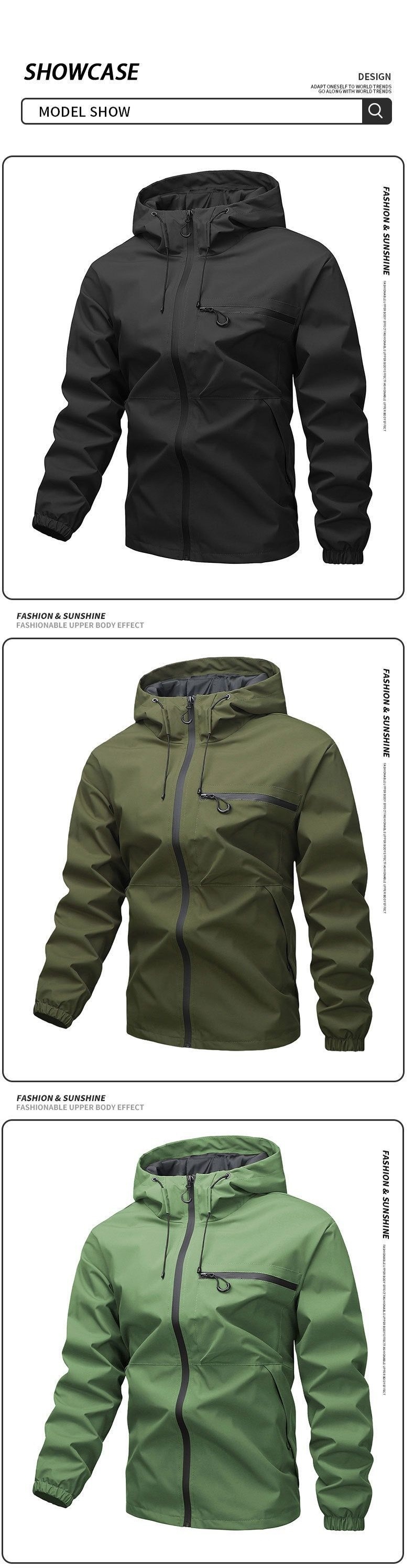 boy Boy Spring And Autumn New Men's Hooded Cross-Border Casual Waterproof Outdoor Windbreaker Workwear Jacket Versatile_voghion.com
