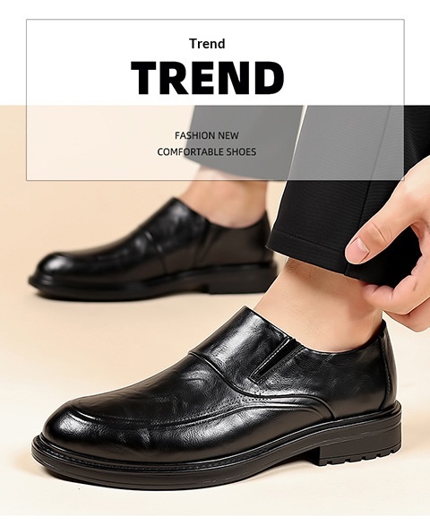 Mocassins souples britanniques Voyage Voyage Black pour hommes âgés, en cuir véritable, style Derby, élégants et décontractés, parfaits pour les affaires._voghion.com