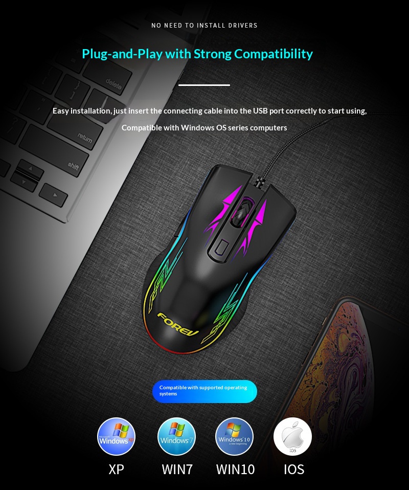 Digitex Digitex Wired FV509 Cool RGB Marquee Effect Oyun Bilgisayarı Toptan Mekanik Fare_voghion.com