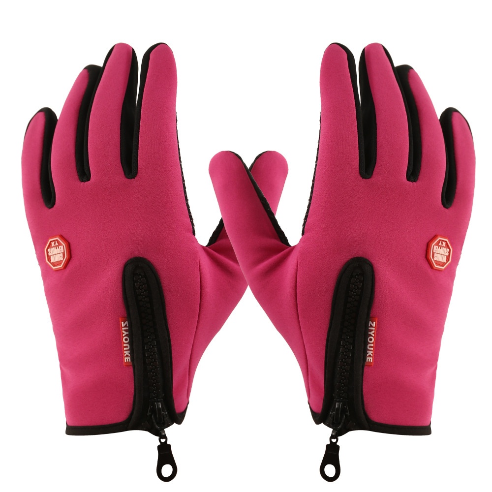 boy Boy Boy Autumn And Winter Touchscreen Fleece-Lined Cold-Proof Warm Rock Brothers Anti-Slip Anti-Freeze Motorcycle Riding Gloves_voghion.com