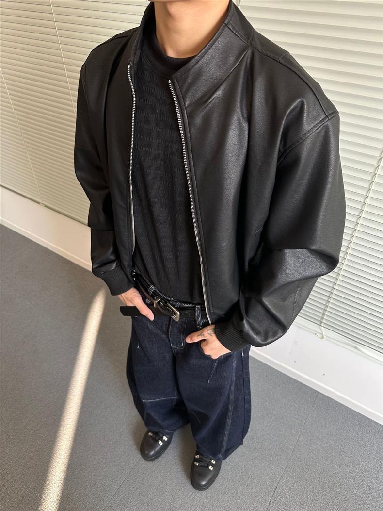 Giacca in pelle PU retrò da uomo, nuovo marchio alla moda primavera autunno, stile di strada europeo e americano, elegante motocicletta_voghion.com