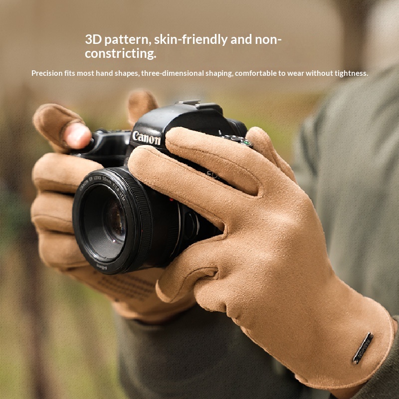 ragazzo Ragazzo Ragazzo Scamosciato Termico per Uomo e Donna, Foderato in Pile, Riscaldato, Ciclismo Invernale all'Aperto, Touchscreen, Antiscivolo, Copertura a Flip,_voghion.com