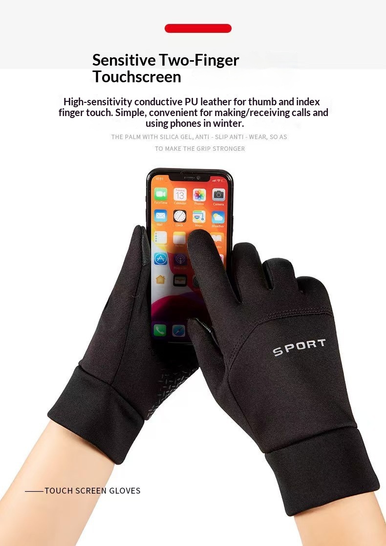 boy Boy Boy Outdoor Warm Gloves For Men, Autumn And Winter, Cycling Sports, Full Two Finger, Windproof, Waterproof, Cold Resistant,_voghion.com