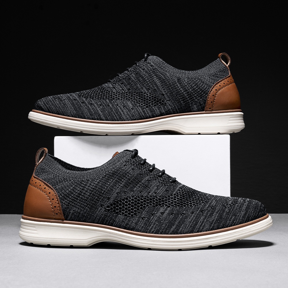 WalkPrime WalkPrime 2025 Cross-Border Men's Lace-Up Business Casual Lightweight Non-Slip Soft Formal Shoes Wide Sole EU Size 45 Dropshipping_voghion.com