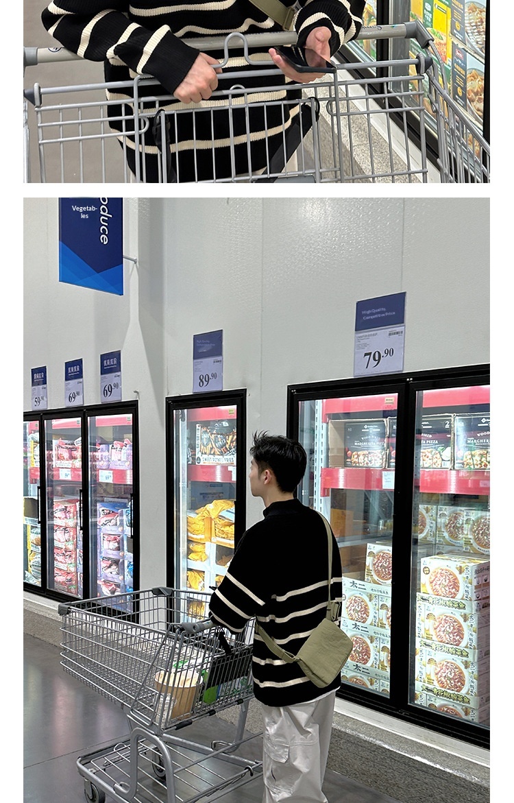 boy Boy Boy 2025 New Tendy Band Half Tutleneck Zippe Striped Sweatshirt Men, Loose Pullove Knitted Base Shit Fo Autumn And_voghion.com