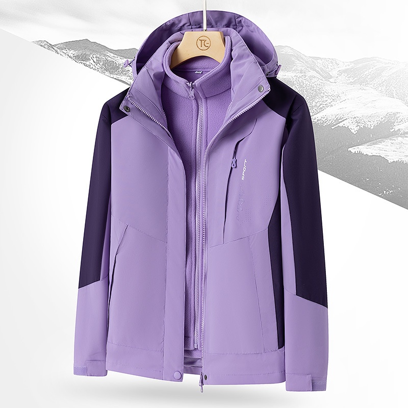 Boy Boy Factory Direct Hot-Selling Outdoor Sports 3-in-1 Afneembare Tweedelige Jas Winddichte Regenbestendige Jas_voghion.com