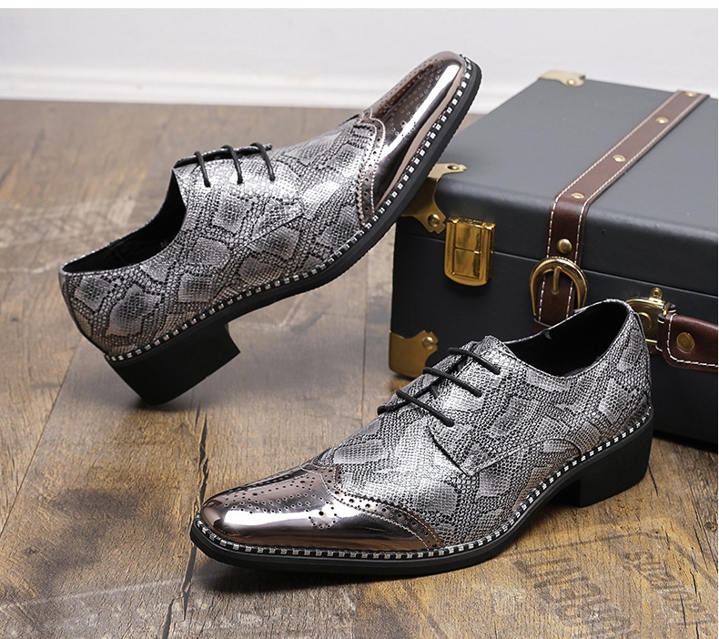 WalkPrime WalkPrime Cross-Border Gold Glossy Business Brogue Scarpe Derby con lacci, punta affilata, stile europeo e americano, taglia grande_voghion.com