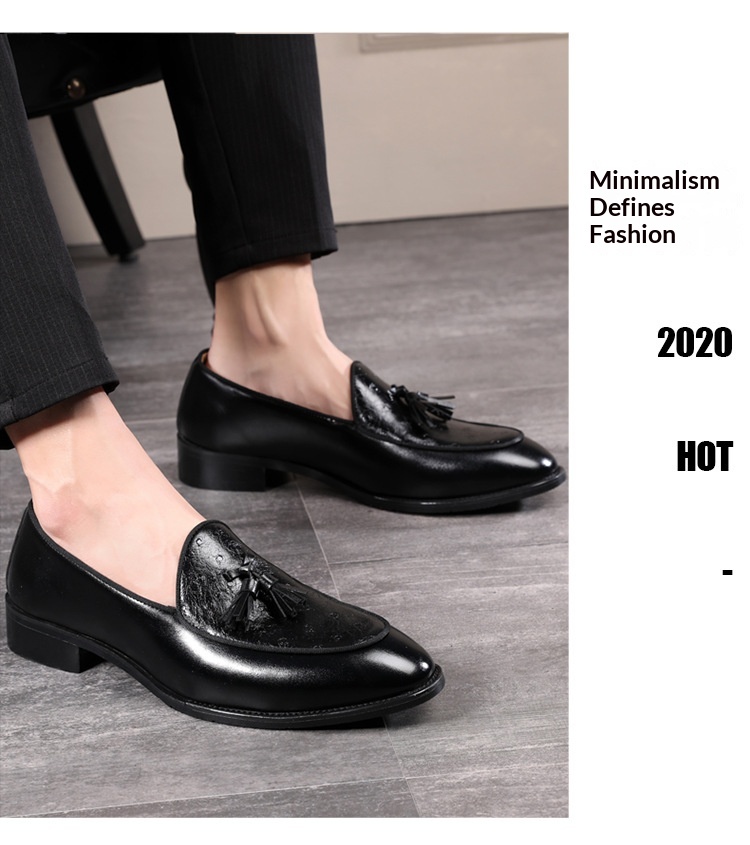 Voyage Voyage British Style Men's Leather Shoes Youth Pointed Toe Tassel Loafers In Stock Wholesale_voghion.com