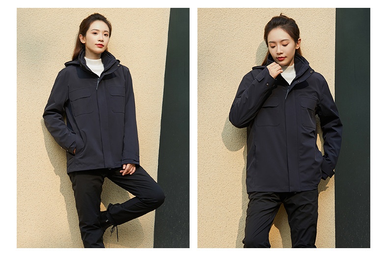 Boy 3-in-1 Abnehmbare High-End Business Outdoor Wasserdichte Winddichte Verdickte Warme Jacke zum Wandern Bergsteigen Camping Für_voghion.com