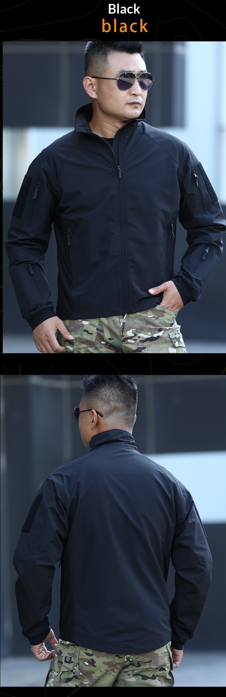 boy Boy Angken Outdoor UF Delta Tactical Soft Shell For Men, Autumn And Winter Windproof Stand Collar Jacket With Multiple_voghion.com