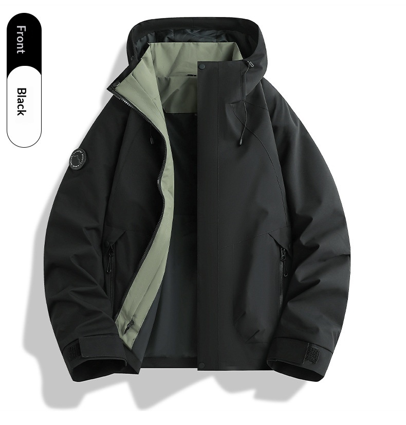 boy Boy Dragon Fruit Color Women's Three-in-One Windproof Waterproof Fleece Two-Piece Set Men's Cycling Travel Hiking Jacket_voghion.com