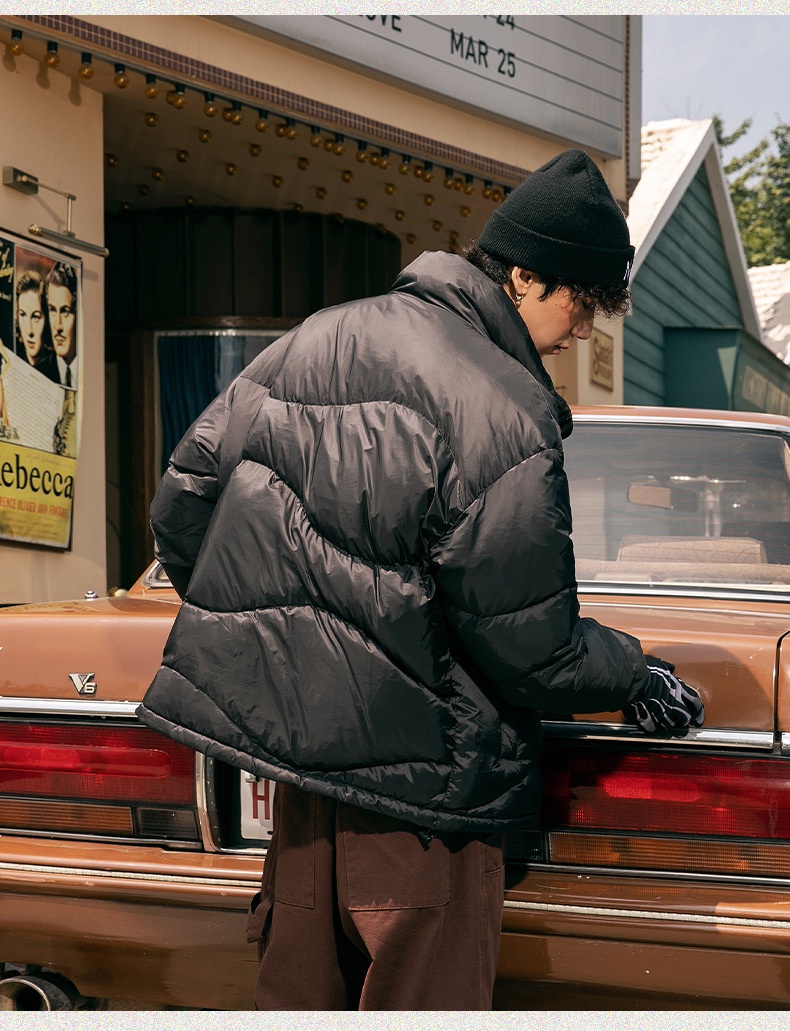 boy 90 American Style Short Down For Men Winter New Letter Print Trendy Brand Couple Warm Puffer Jacket_voghion.com