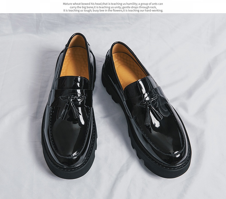 Voyage Men's Loafers New British Style Business Formal Shiny Slip-On Chunky Sole Height Increasing Casual Leather Shoes_voghion.com