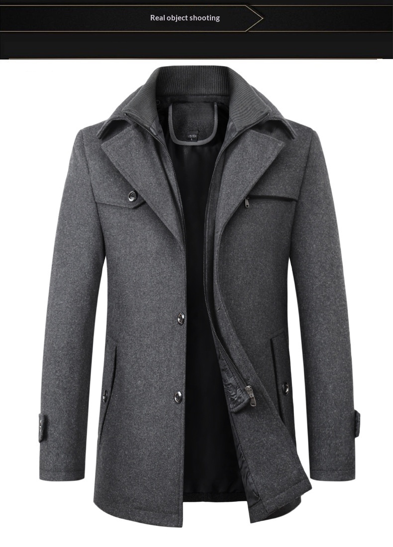 boy Boy 2025 New Woolen Business Casual Fashion Thickened Warm Oversized Men's Trendy Trench Coat_voghion.com