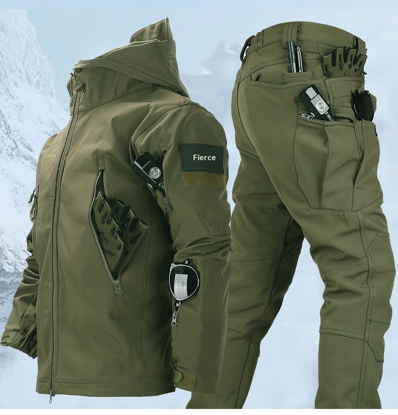 Giacca invernale da uomo in pile morbido con fodera in pelle di squalo, calda, impermeabile, antivento, da sci e ciclismo_voghion.com