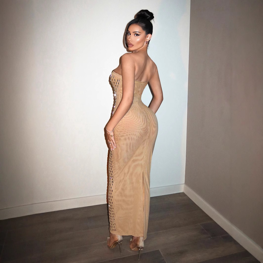 ChicShe ChicShe Robe de soirée de banquet transfrontalière scintillante en diamant, bustier haut de gamme, légère et sexy, 8675_voghion.com