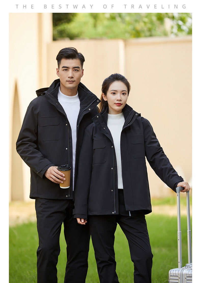 Boy 3-in-1 Abnehmbare High-End Business Outdoor Wasserdichte Winddichte Verdickte Warme Jacke zum Wandern Bergsteigen Camping Für_voghion.com