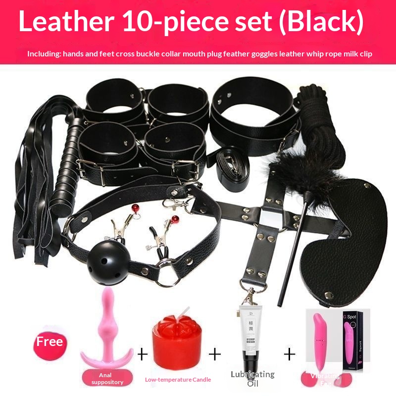 luckyqqyp SM Peluche Sexy Toys Set di Addestramento Bondage Dieci Pezzi Frusta Manette Manette per Piedi Plug Anale Punizione Provocante_voghion.com