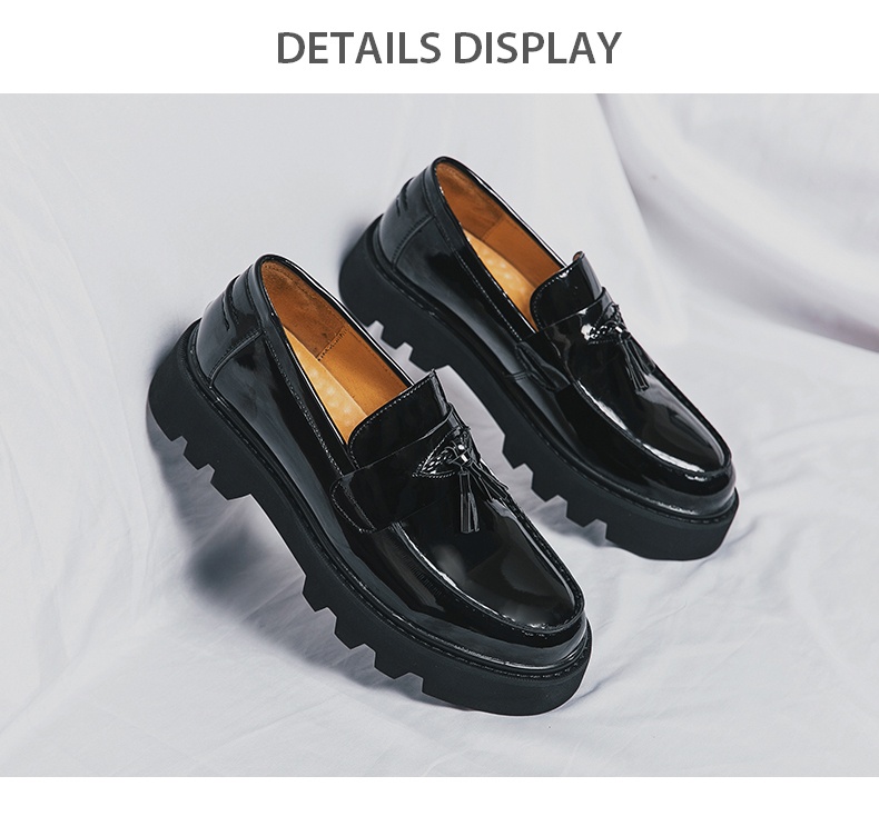 Voyage Men's Loafers New British Style Business Formal Shiny Slip-On Chunky Sole Height Increasing Casual Leather Shoes_voghion.com