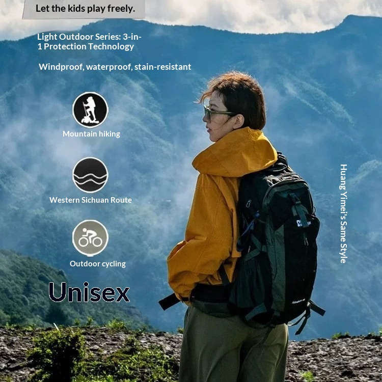 boy Boy Rose Story Huang Yimei Same Style Women Spring Autumn Skiing Three-in-One Jacket Men Windproof Waterproof_voghion.com