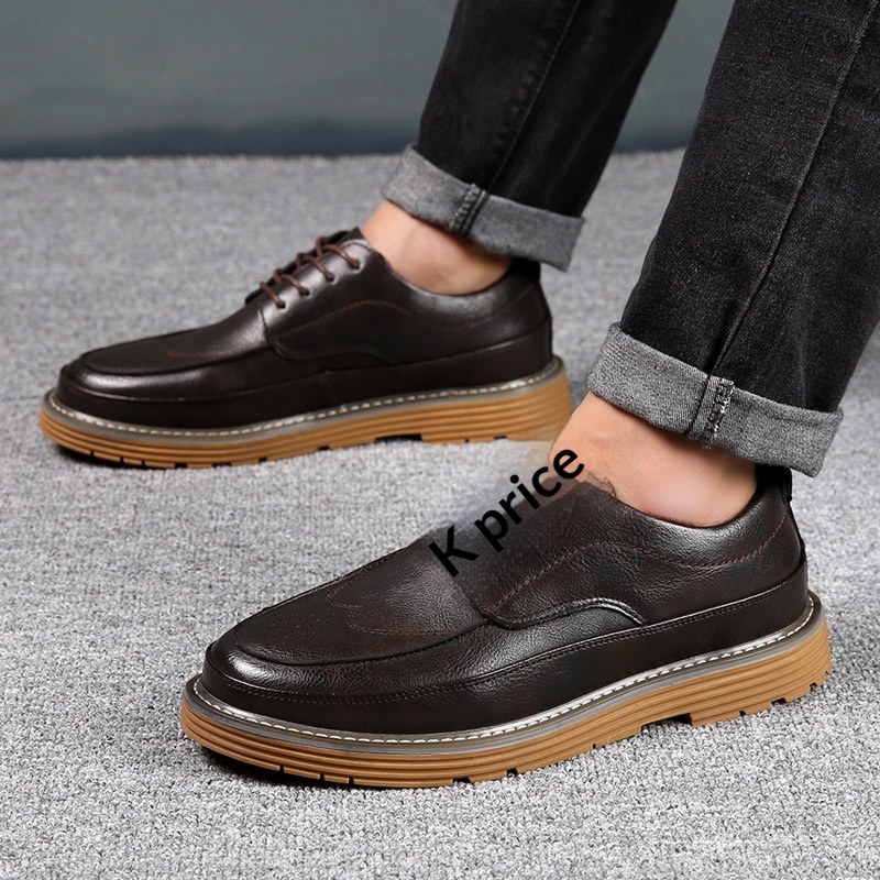 WalkPrime WalkPrime 2025 Cross-Border Herbst/Winter Brogue Business Herren Trendy Korean Version Echtleder Casual British Style Vielseitig_voghion.com