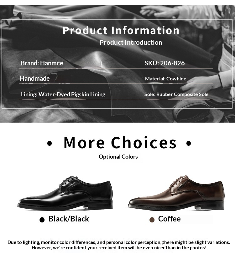 Voyage Voyage Gao - Source Factory Brogue Leather Business Formal Cowhide Men's Small Square Toe Derby Shoes_voghion.com