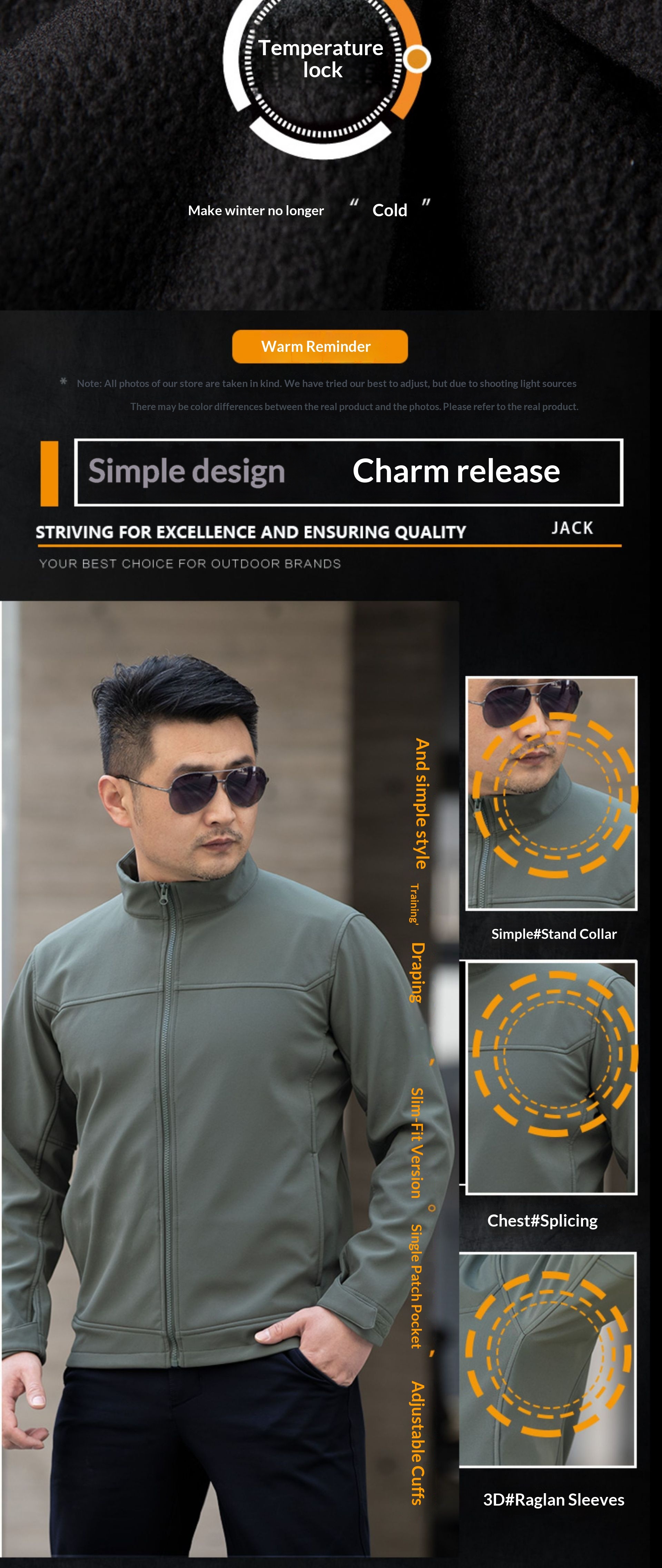 boy Boy Angken Autumn Winter New Men's Tactical Jacket Waterproof Wear-resistant Stand Collar Casual Versatile Fleece Thin Coat_voghion.com