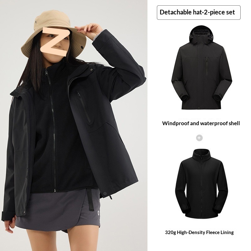 Boy 3-in-1 Jacke für Damen und Herren mit Fleecefutter, wind- und wasserdichte Outdoor-Bergsteigerjacke, direkt vom Hersteller_voghion.com