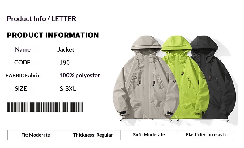 ragazzo Ragazzo 2024 Nuova giacca a vento alla moda per ragazzi da uomo e donna, stile giapponese semplice, versatile, antivento e antipioggia_voghion.com