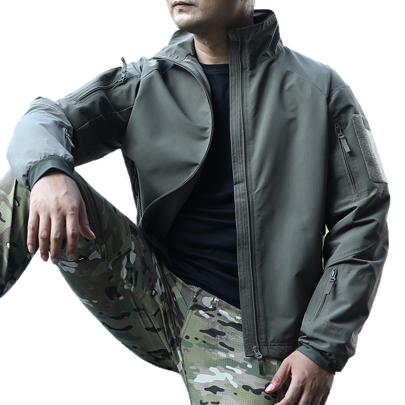 boy Boy Angken Outdoor UF Delta Tactical Soft Shell For Men, Autumn And Winter Windproof Stand Collar Jacket With Multiple_voghion.com